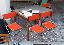 Tavolo Picnic pieghevole d'epoca in legno , dotazione di N-