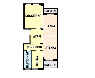 zoom immagine (Appartamento 100 mq, soggiorno, 2 camere)